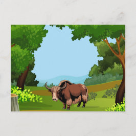 Cartão Postal Iaque marrom fofo & adorável