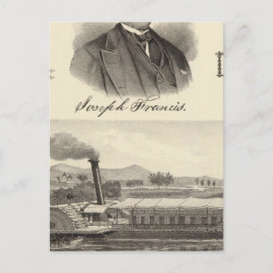 Cartão Postal Iate a vapor de ferro ondulado