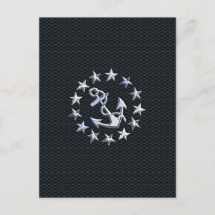 Cartão Postal Iate náutico: Chrome Ensign on Grille Impressão