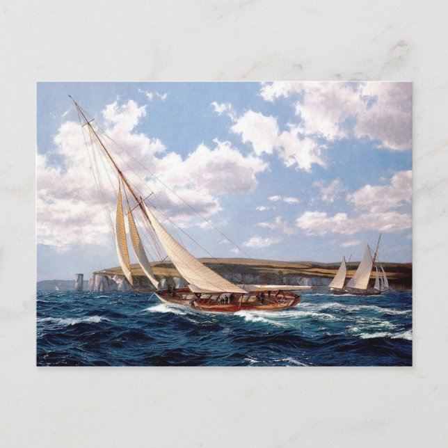 Cartão Postal Iates de corridas da ilha de peso (Frente)