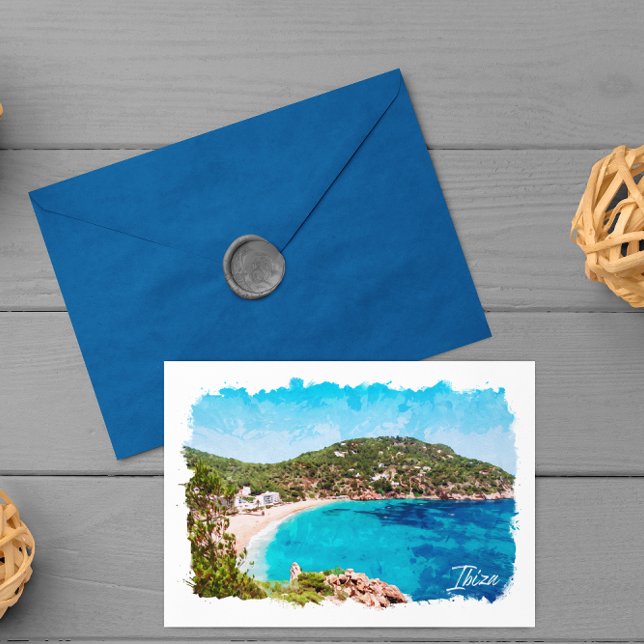 Cartão Postal Ibiza Espanha Landscape Beach Viagem (Ibiza Spain Postcard)
