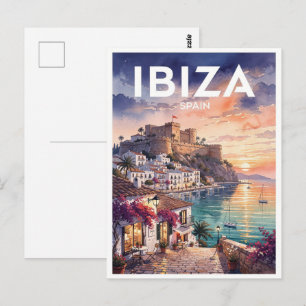 Cartão Postal Ibiza Espanha Viagem Vintage