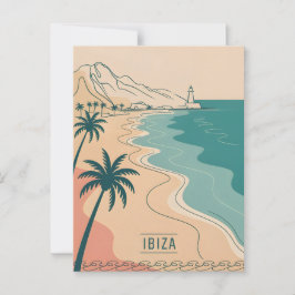 Cartão Postal Ibiza vintage minimalista