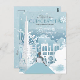 Cartão Postal Ice Blue Winter em Paris