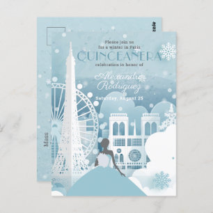 Cartão Postal Ice Blue Winter em Paris
