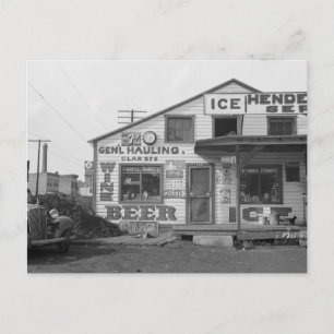 Cartão Postal Ice House and Store, 1937