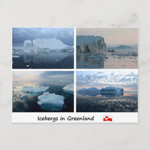 Cartão Postal Icebergs na Gronelândia