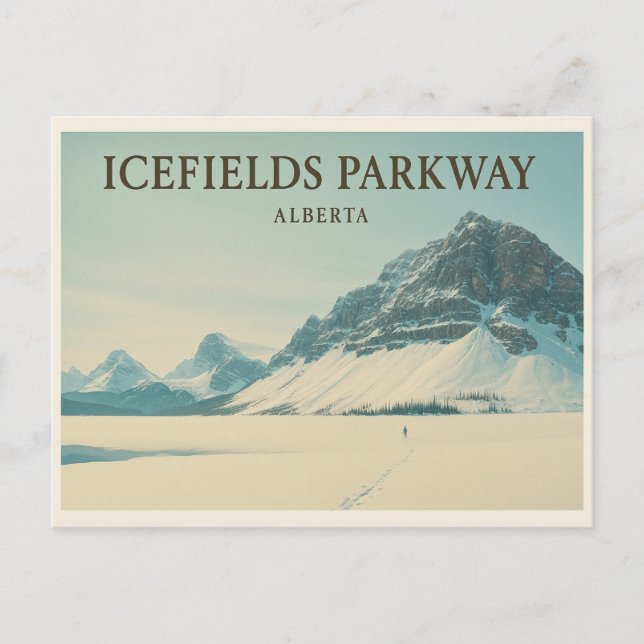 Cartão Postal Icefields Parkway Alberta – Rochosas Canadenses (Frente)