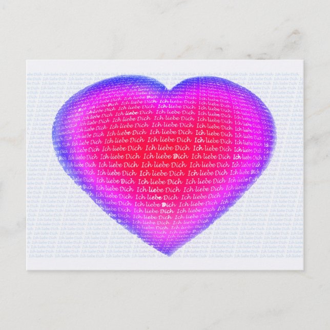 Cartão Postal Ich liebe Dich (Frente)