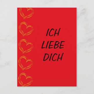 Cartão Postal Ich Liebe Dich - Postkarte