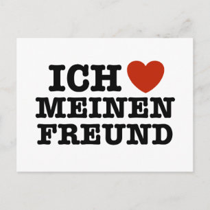 Cartão Postal Ich Liebe Meinen Freund
