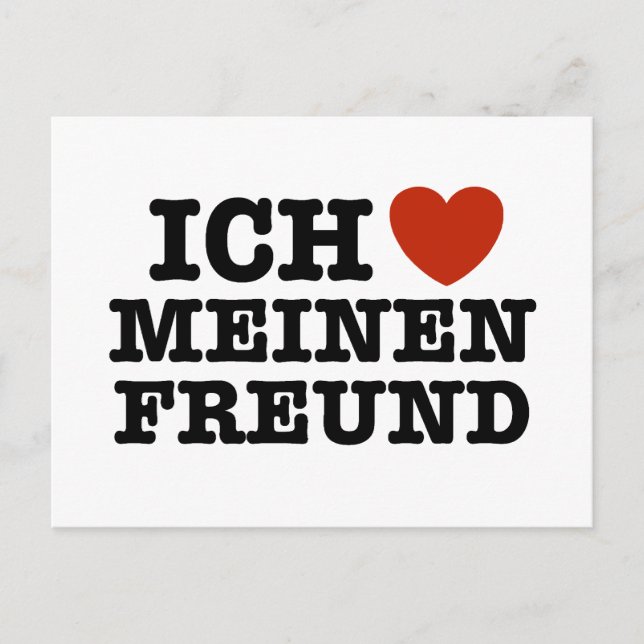 Cartão Postal Ich Liebe Meinen Freund (Frente)