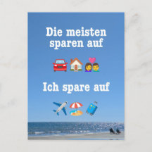 „Ich spare auf … Reisen!“ Postkarte