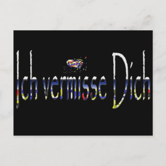 Cartão Postal Ich vermisse Dich