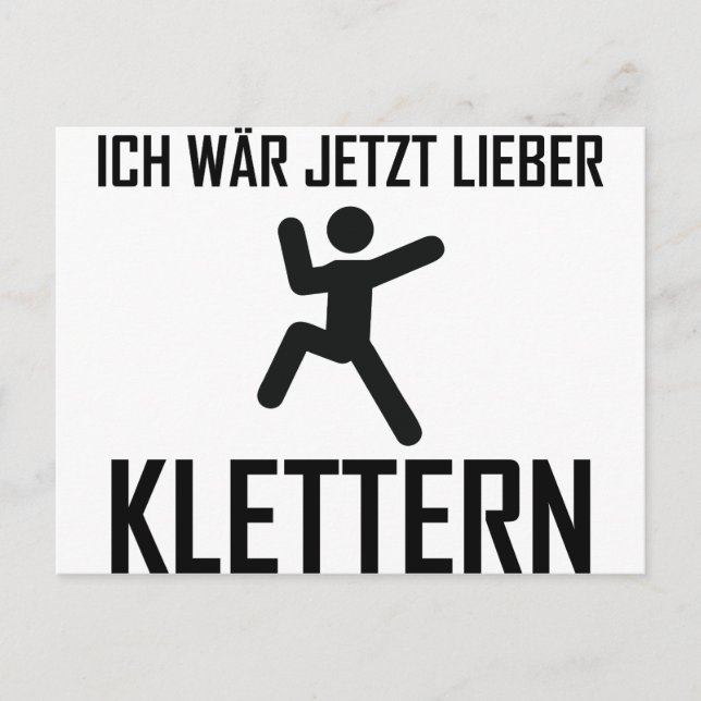 Cartão Postal ich wär jetzt lieber klettern (Frente)