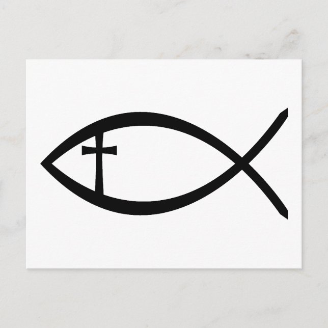 Cartão Postal Ichthus Christian Fish (Frente)