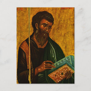 Cartão Postal Ícone Bizantino Cristão Apostle Matthew Orthodox