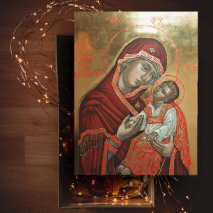 Cartão Postal Ícone Bizantino da Santo Mary Theotokos