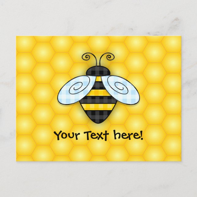 Cartão Postal Ícone Buzzing Bumblebee e Honeycomb (Frente)