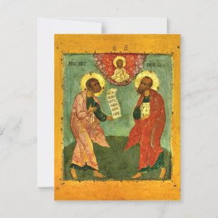 Cartão Postal Ícone cristão de santos Peter e Paul Orthodox
