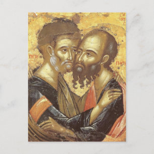 Cartão Postal Ícone cristão de santos Peter e Paul Orthodox