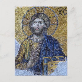 Cartão Postal Ícone Cristão Ortodoxo Bizantino de Jesus Cristo