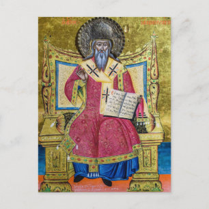 Cartão Postal Ícone Cristão Ortodoxo Januarius