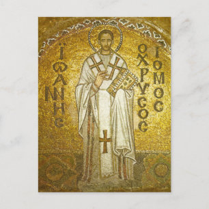 Cartão Postal Ícone Cristão Ortodoxo John Chrysostom