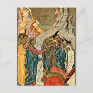 Cartão Postal Ícone Cristão Ortodoxo Raising Lazarus