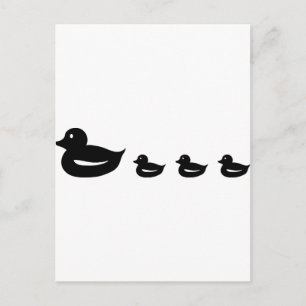 Cartão Postal ícone da família de patos