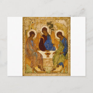 Cartão Postal Ícone da Santíssima Trindade Rublev Bizantino Pr
