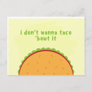 Cartão Postal Ícone de Comida de Ilustração Taco Engraçado