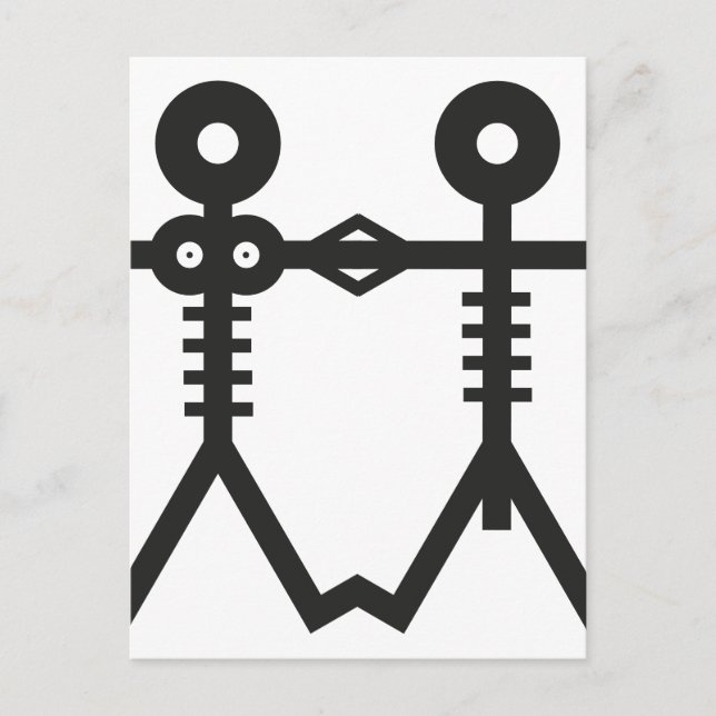 Cartão Postal Ícone de Esqueletos do Amor Eterno 2007 Arte (Frente)