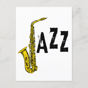 Cartão Postal Ícone de jazz com saxofone