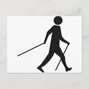 Cartão Postal ícone de marcha nórdica