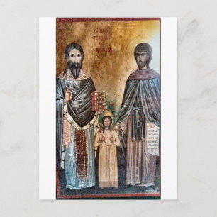 Cartão Postal Ícone de novos mártires Raphael, Nicholas e Irene