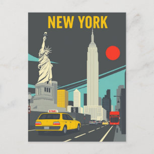 Cartão Postal Ícone de Viagem da Cidade de Nova York Marcas Icon