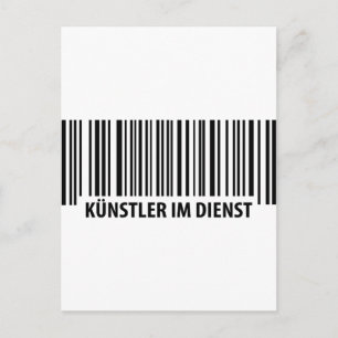 Cartão Postal Ícone do código de barras Künstler im Dienst