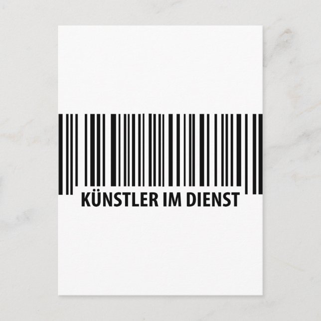 Cartão Postal Ícone do código de barras Künstler im Dienst (Frente)