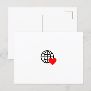 Cartão Postal Ícone do Mundo do Amor   Design de Verão do Heart 