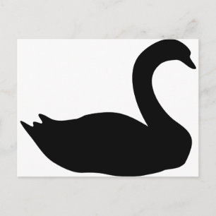 Cartão Postal ícone do swan preto
