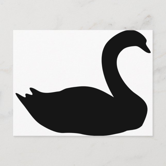 Cartão Postal ícone do swan preto (Frente)