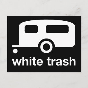 Cartão Postal Ícone do trailer branco Trash - parque do trailer