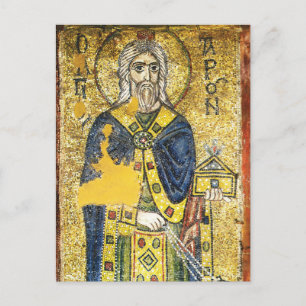 Cartão Postal Ícone Mosaico do Alto Padre Aaron Bizantine