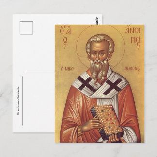 Cartão Postal Ícone Ortodoxo Cristão de S. Antimo de Nicomédia 