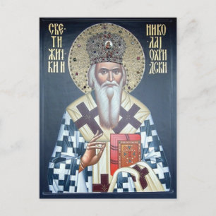 Cartão Postal Ícone Ortodoxo Cristão de S. Nicolai de Zhicha