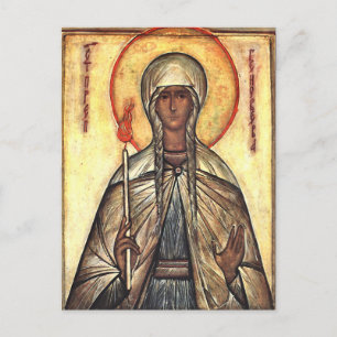 Cartão Postal Ícone Ortodoxo Cristão de Santa Genoveva de Paris