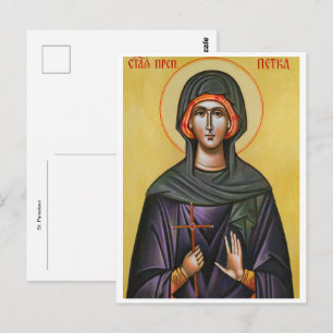 Cartão Postal Ícone Ortodoxo Cristão de Sta. Paraskeví