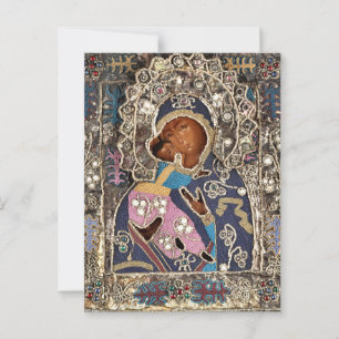 Cartão Postal Ícone Ortodoxo Mãe de Deus Vladimirskaya