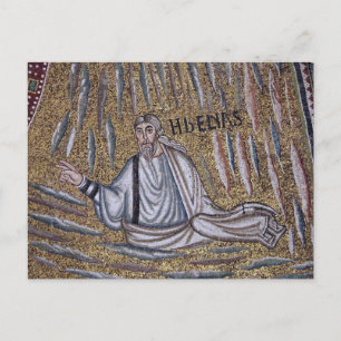 Cartão Postal Ícone Ortodoxo Mosaico Bizantino de Elijah